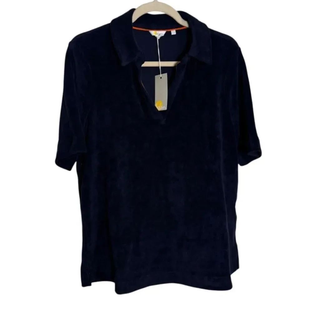 NWT Boden Navy Terry Cloth Polo Women's Sz. 10